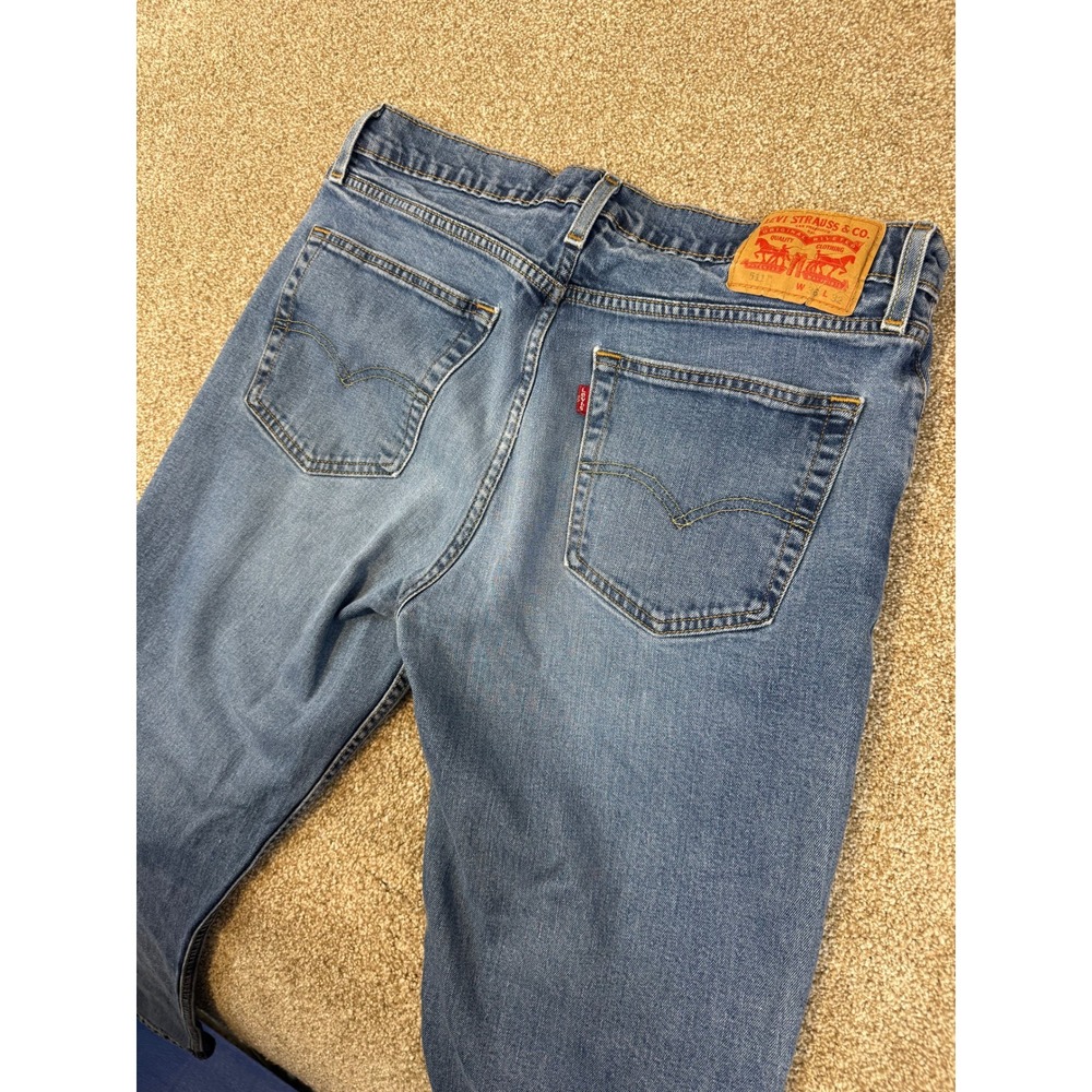 Levi Strauss 511 Slim Fit Jeans Medium Wash Blue‎ Denim W36 L32 36x32